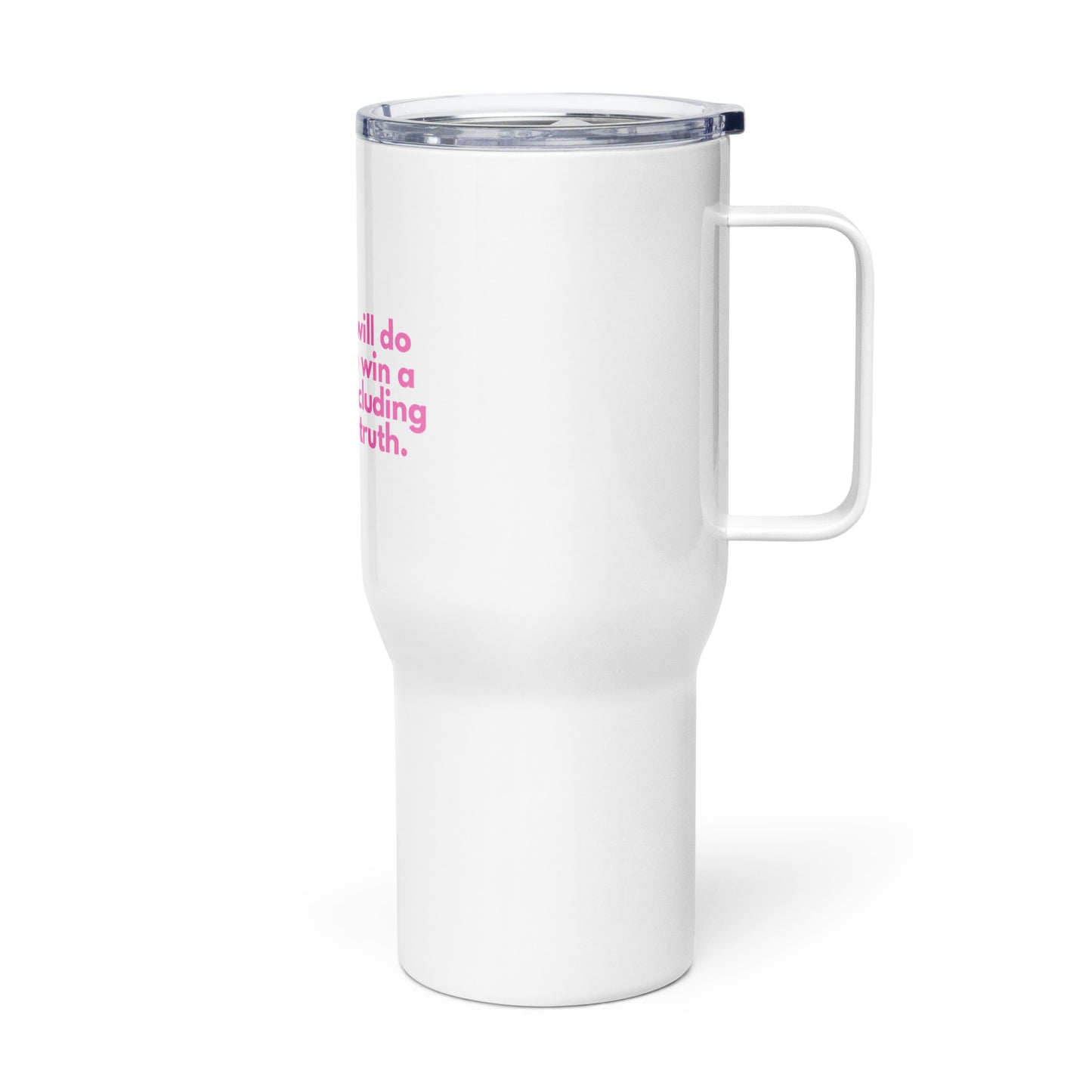 Travel mug with a handle